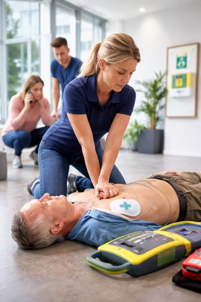 How to use an AED during CPR in Sydney – step-by-step AED and CPR training demonstration